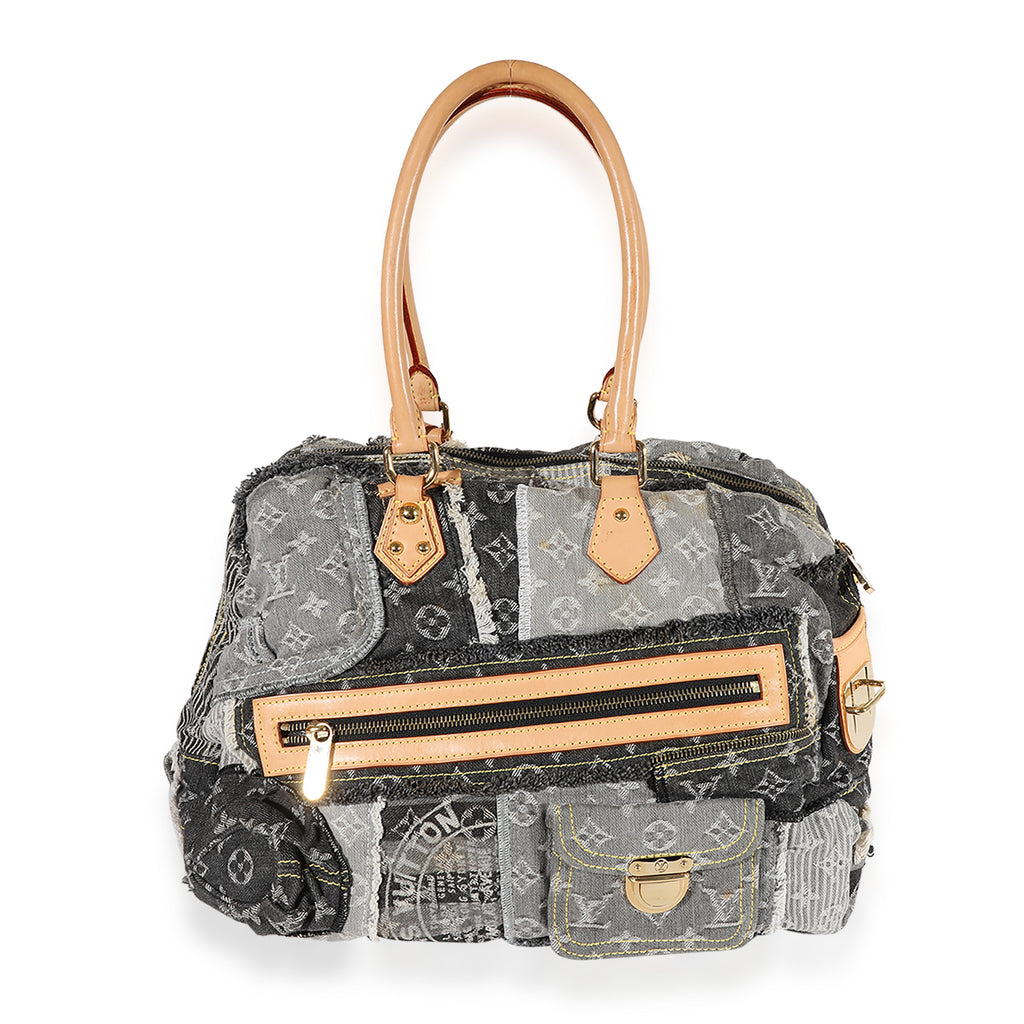 Louis Vuitton Louis Vuitton Gray Monogram Denim Patchwork Bowly Bag