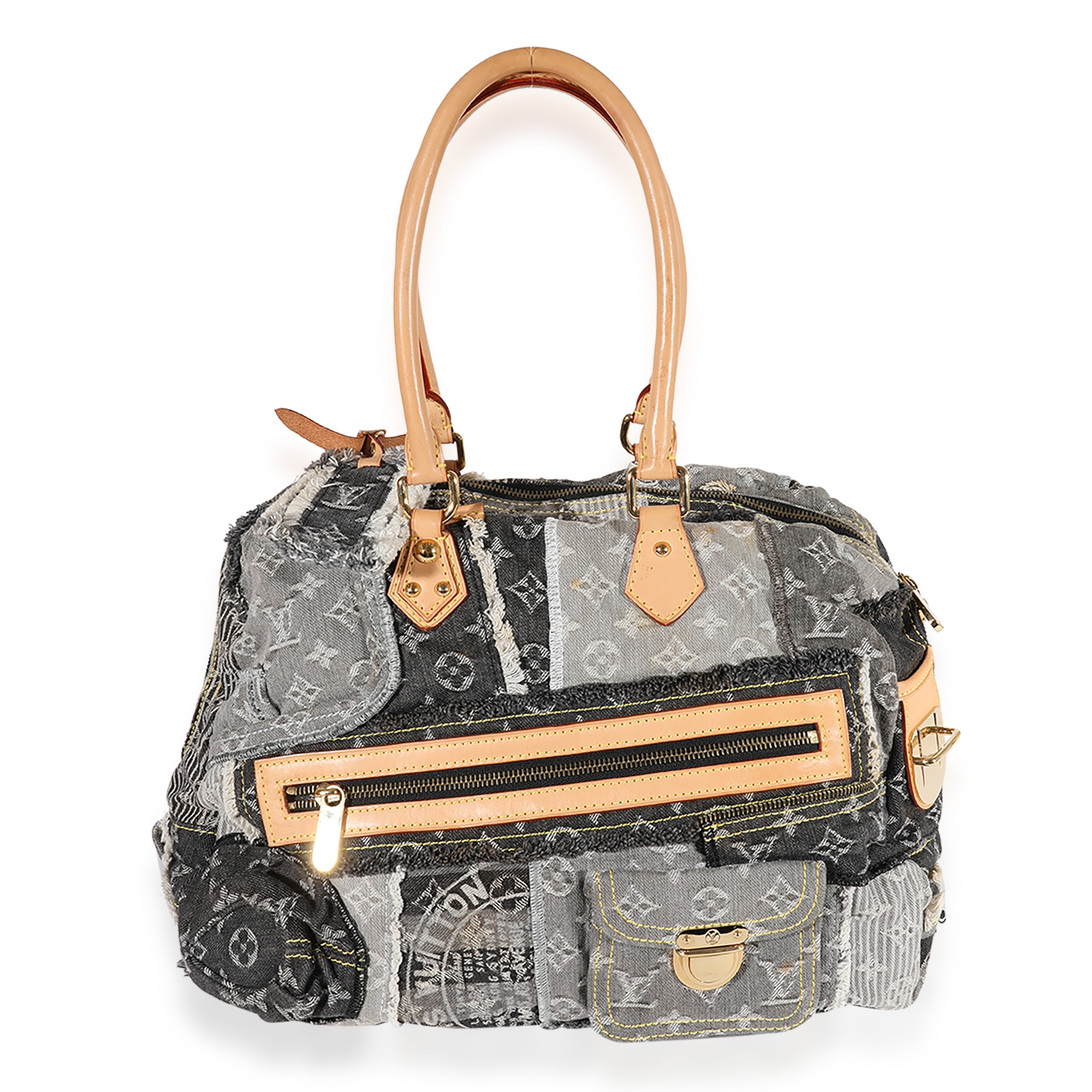 Louis Vuitton Louis Vuitton Gray Monogram Denim Patchwork Bowly Bag