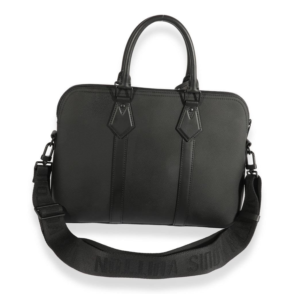 Louis Vuitton Louis Vuitton Black Aerogram Leather Briefcase Bag