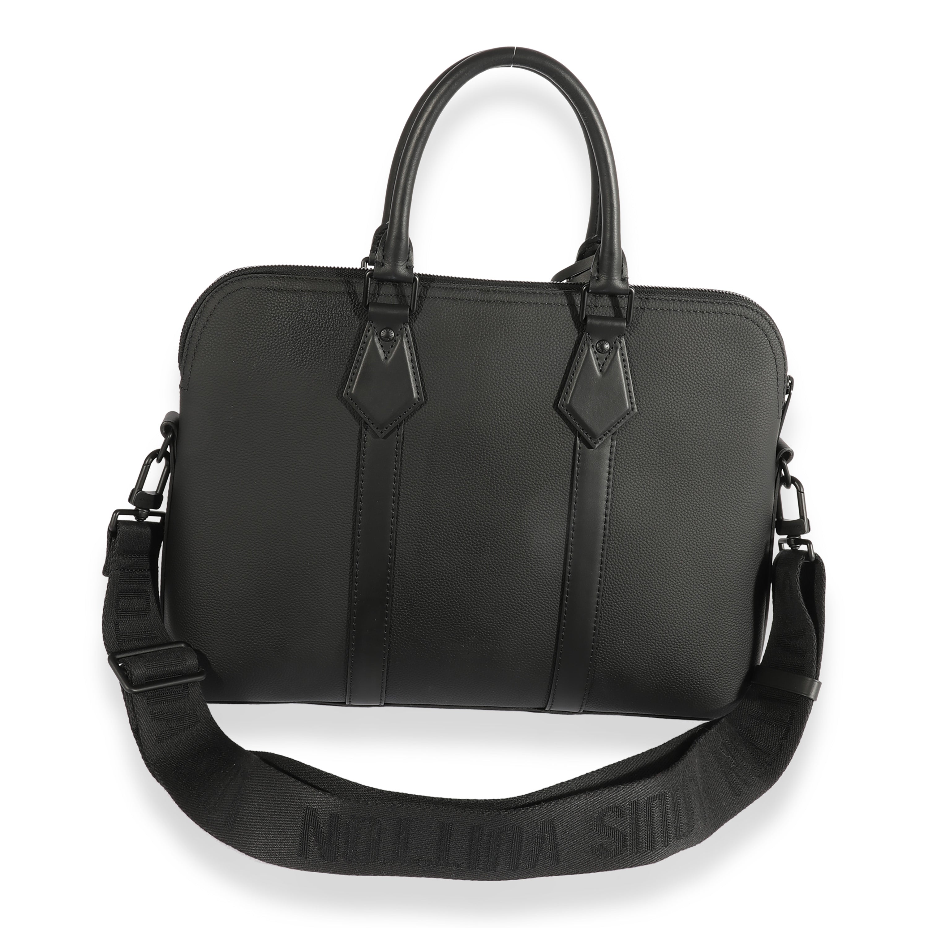 Louis Vuitton Louis Vuitton Black Aerogram Leather Briefcase Bag
