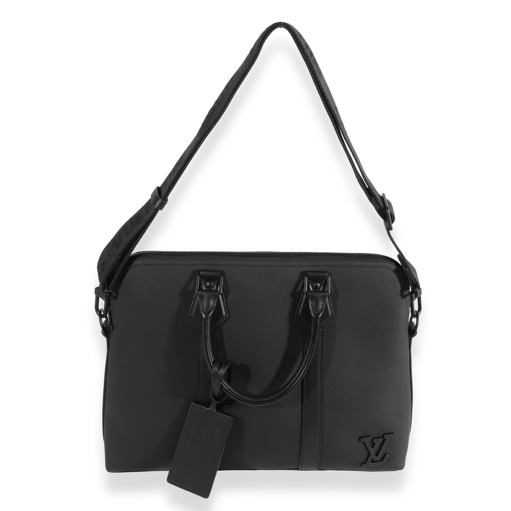 Louis Vuitton Louis Vuitton Black Aerogram Leather Briefcase Bag