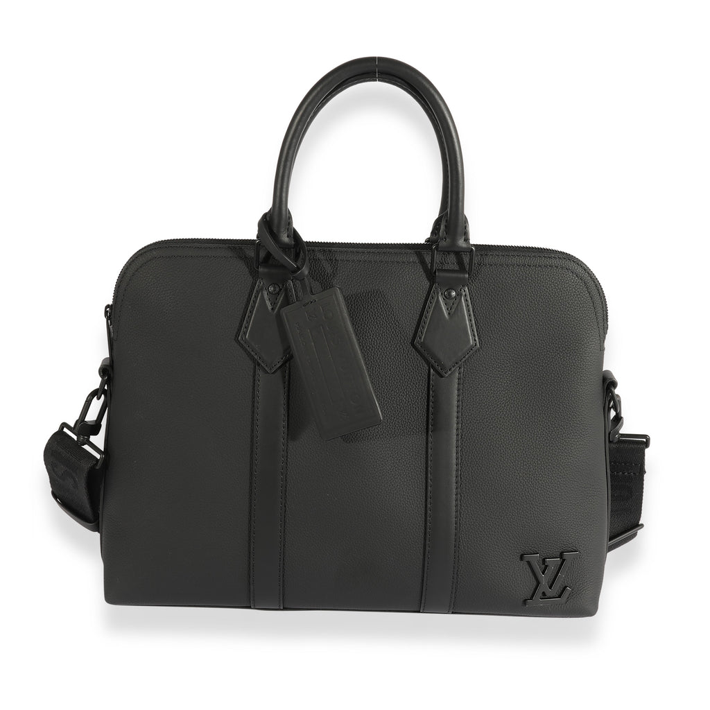 Louis Vuitton Louis Vuitton Black Aerogram Leather Briefcase Bag