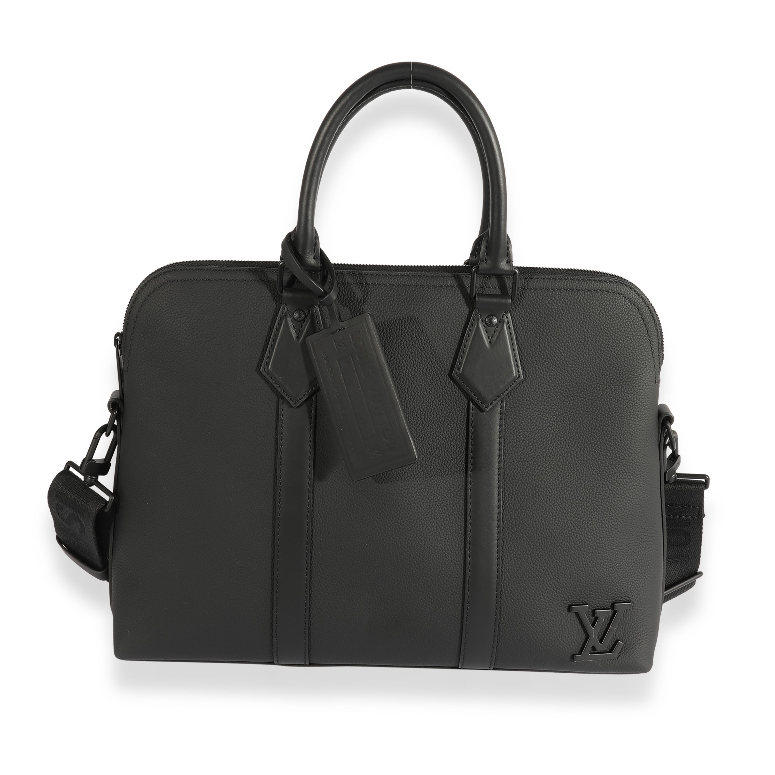 Louis Vuitton Louis Vuitton Black Aerogram Leather Briefcase Bag