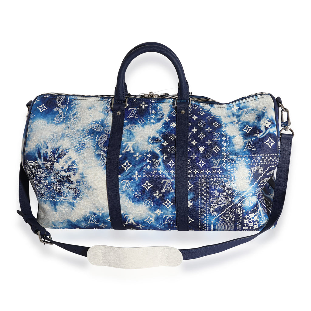 Louis Vuitton Louis Vuitton Blue Monogram Bandana Keepall Bandoulière 50