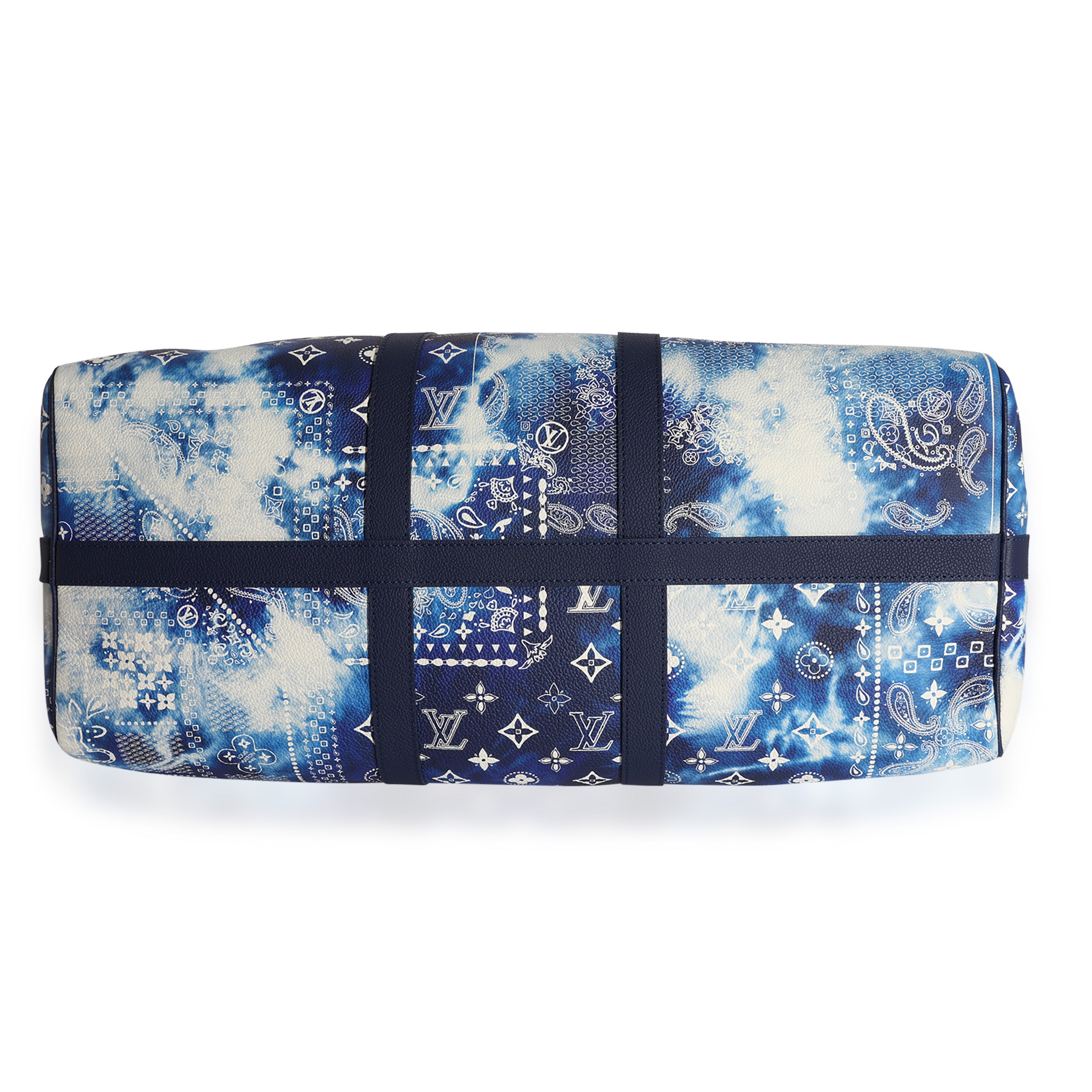 Louis Vuitton Louis Vuitton Blue Monogram Bandana Keepall Bandoulière 50