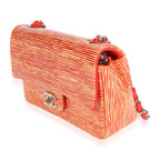 Chanel Red Striped Patent Mini Rectangular Classic Flap Bag
