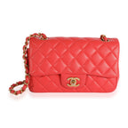 Chanel Coral Quilted Lambskin Mini Rectangular Classic Flap Bag