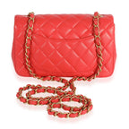 Chanel Coral Quilted Lambskin Mini Rectangular Classic Flap Bag