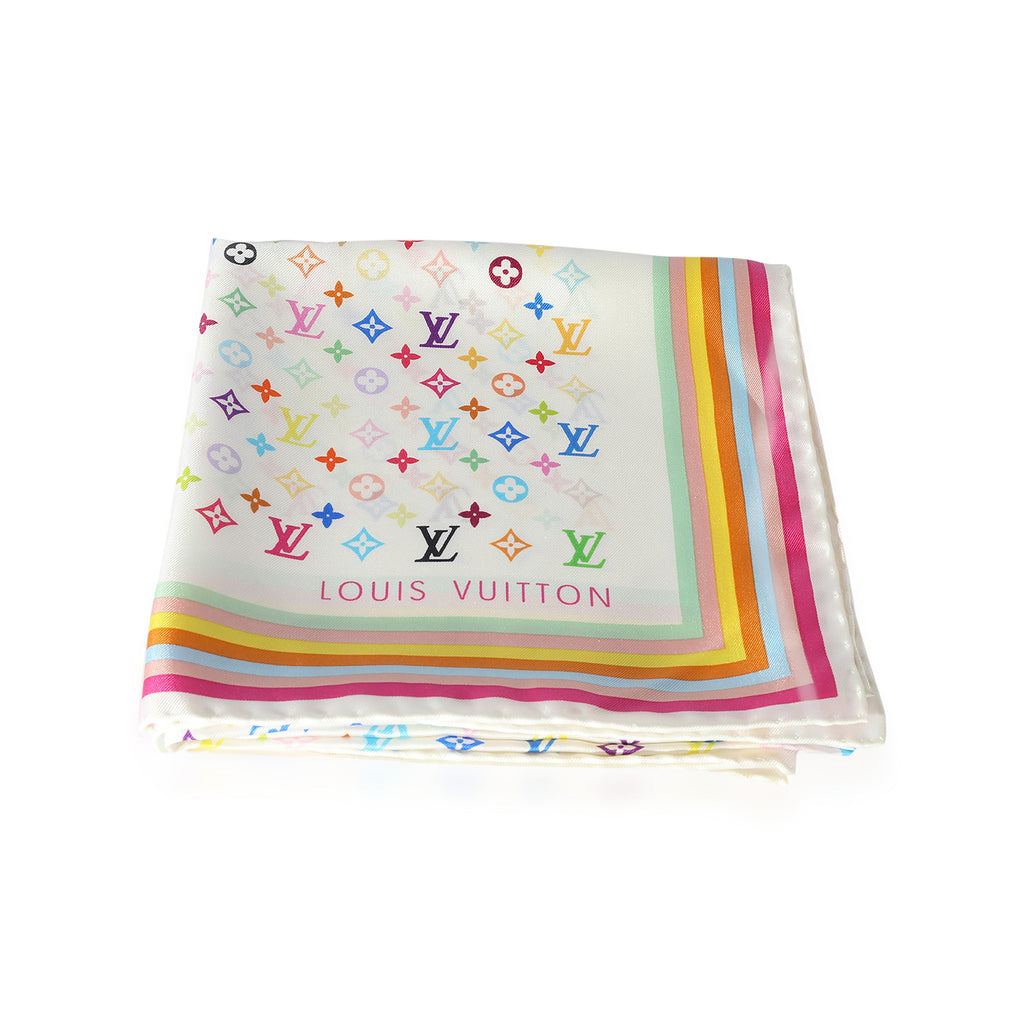 Louis Vuitton Louis Vuitton White & Multicolor Monogram Scarf