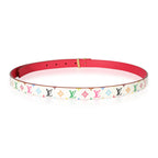 Louis Vuitton Louis Vuitton White & Multicolore Initials 20 Belt