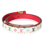 Louis Vuitton Louis Vuitton White & Multicolore Initials 20 Belt