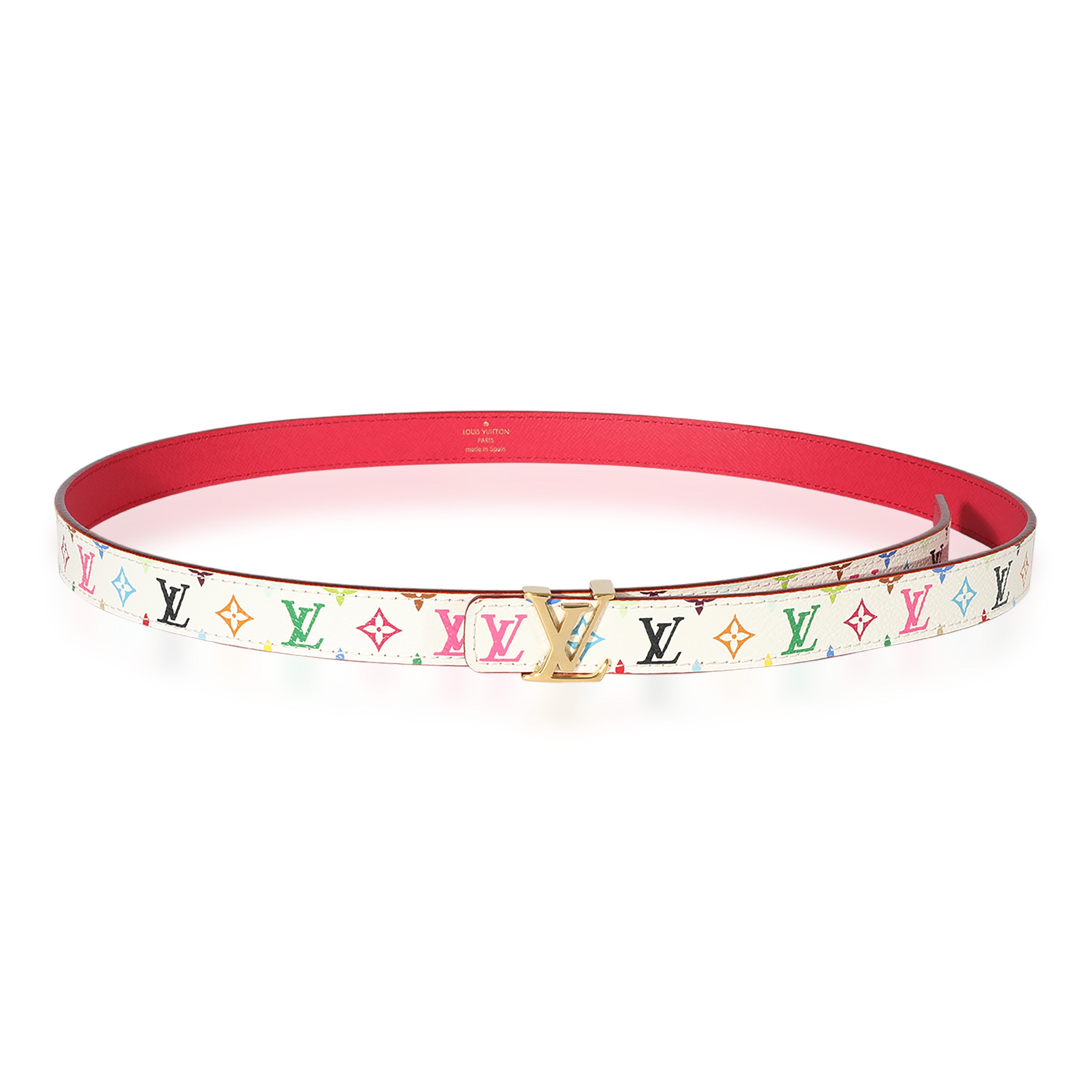 Louis Vuitton Louis Vuitton White & Multicolore Initials 20 Belt