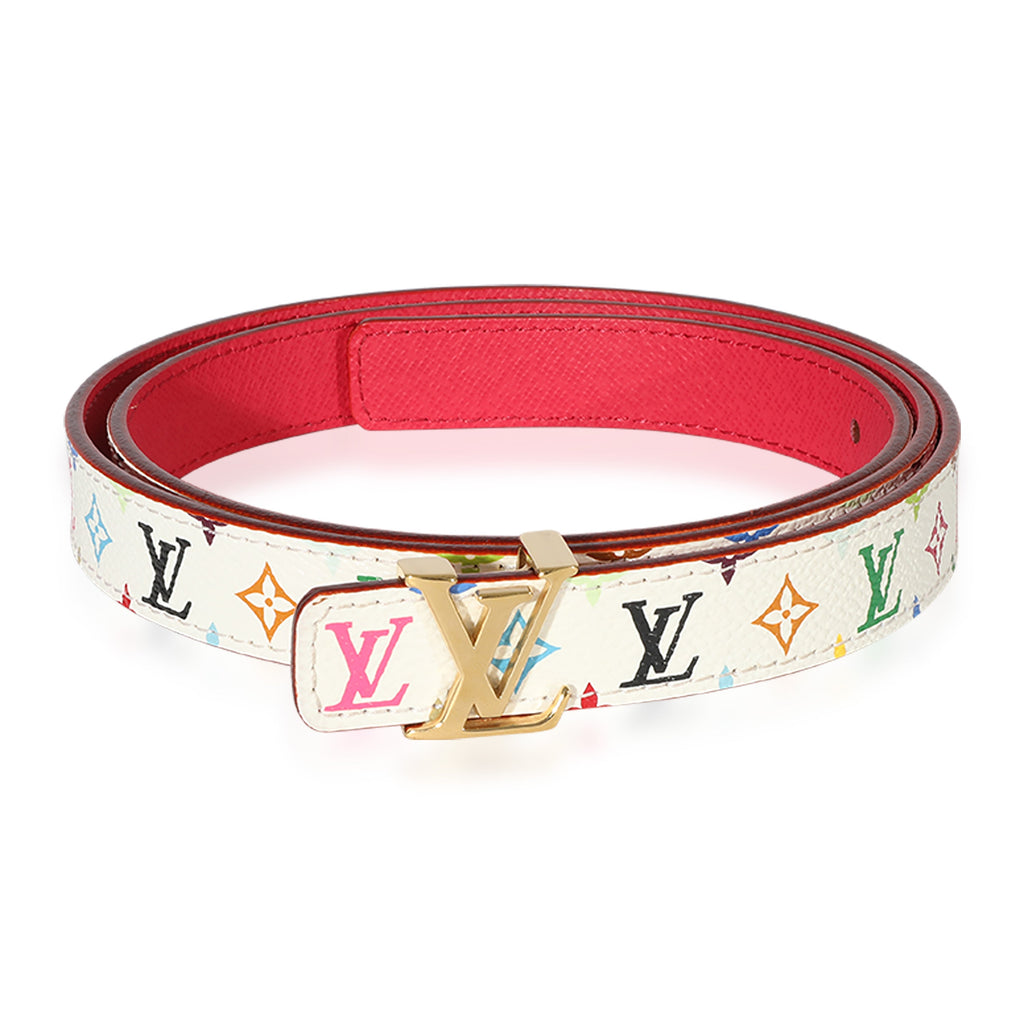 Louis Vuitton Louis Vuitton White & Multicolore Initials 20 Belt