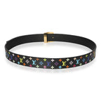 Louis Vuitton Louis Vuitton Black Multicolore Monogram LV Cut Belt 90