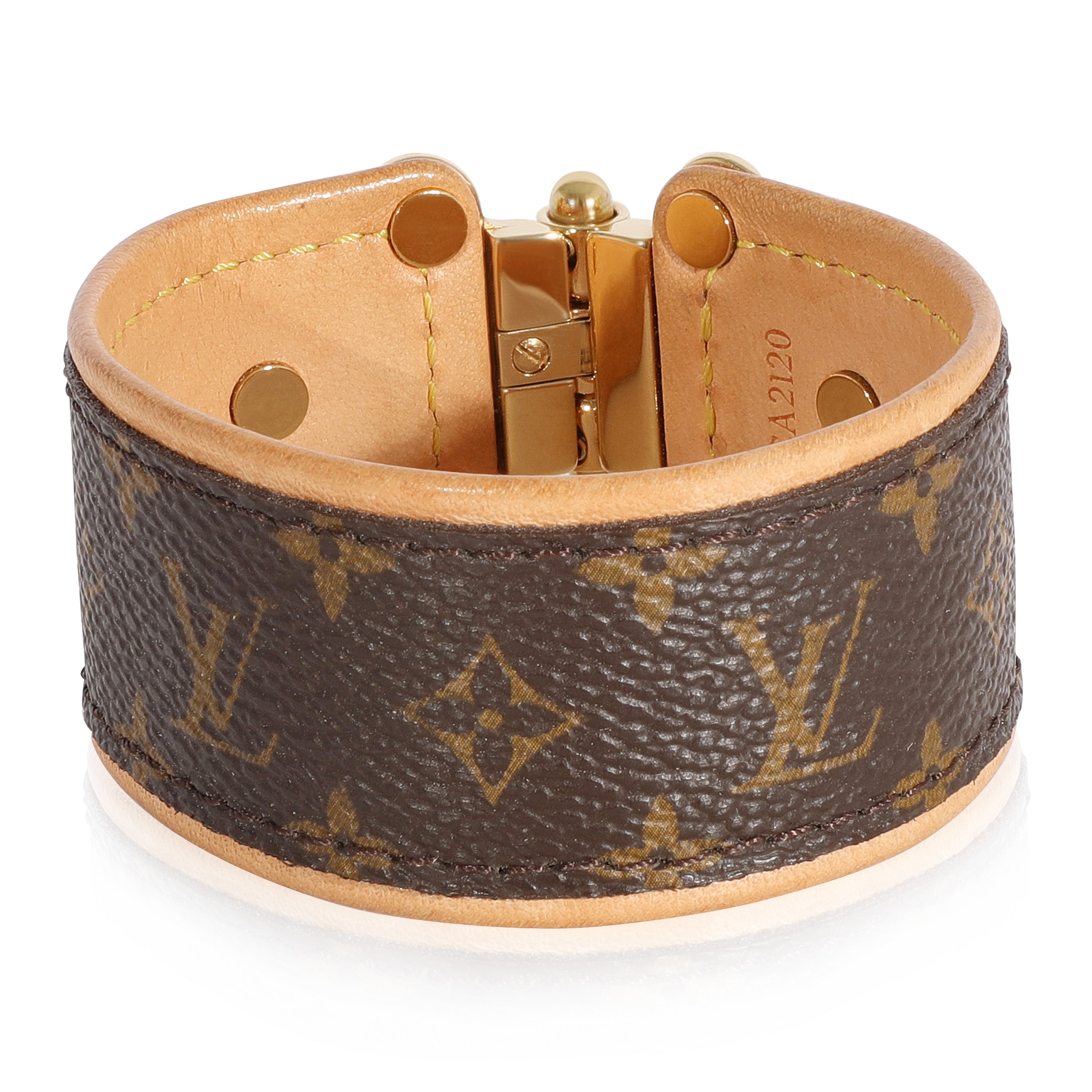 Louis Vuitton Gold Tone Louis Vuitton Monogram Save It Bracelet
