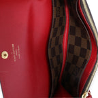 Louis Vuitton Louis Vuitton Damier Ebene & Red Leather Emilie Wallet