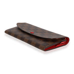 Louis Vuitton Louis Vuitton Damier Ebene & Red Leather Emilie Wallet