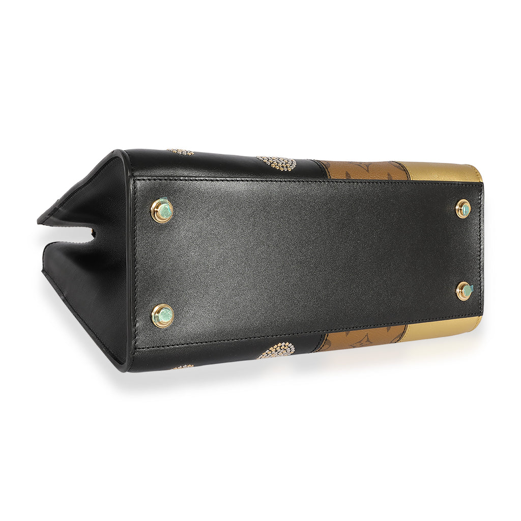 Louis Vuitton Louis Vuitton Black Calfskin & Monogram Canvas Studded City Steamer