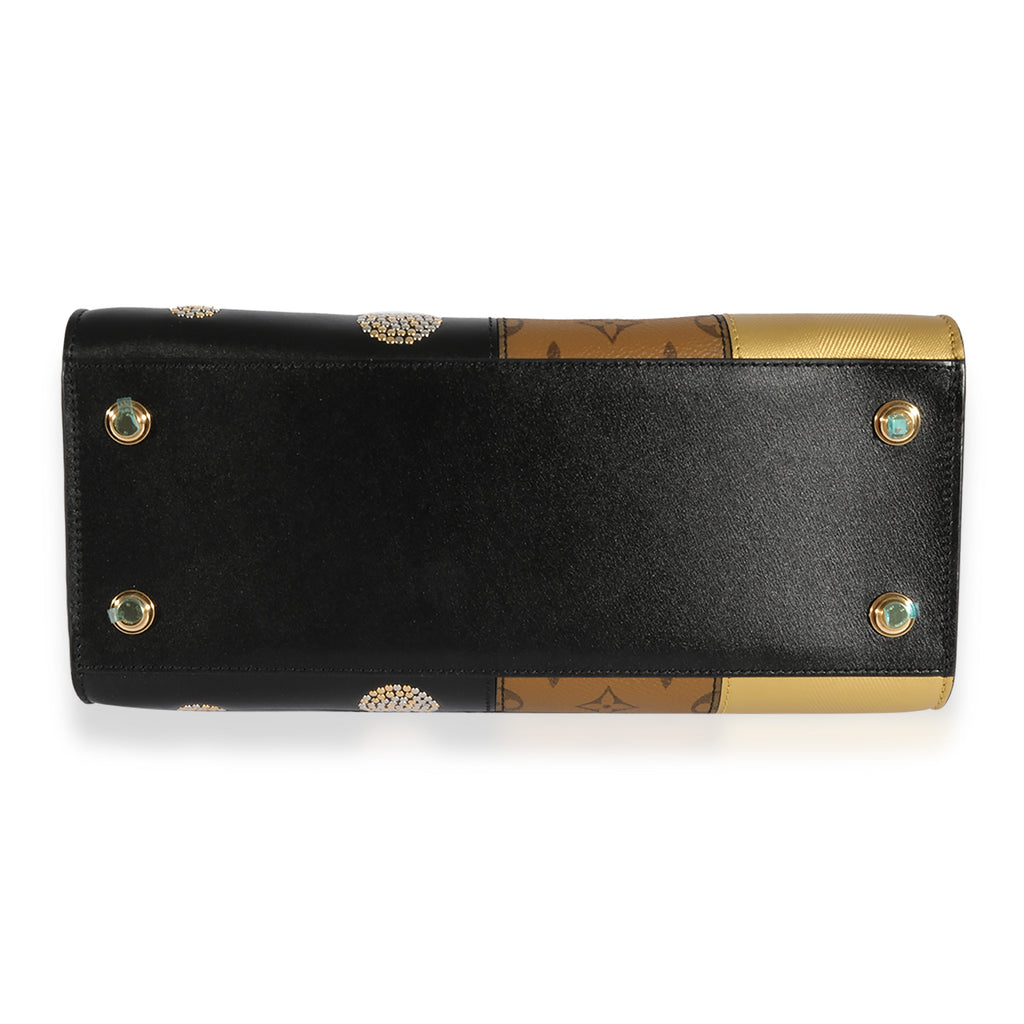 Louis Vuitton Louis Vuitton Black Calfskin & Monogram Canvas Studded City Steamer
