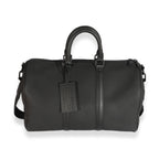 Louis Vuitton Louis Vuitton Black Grained Calfskin Aerogram Keepall Bandoulière 40