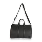 Louis Vuitton Louis Vuitton Black Grained Calfskin Aerogram Keepall Bandoulière 40