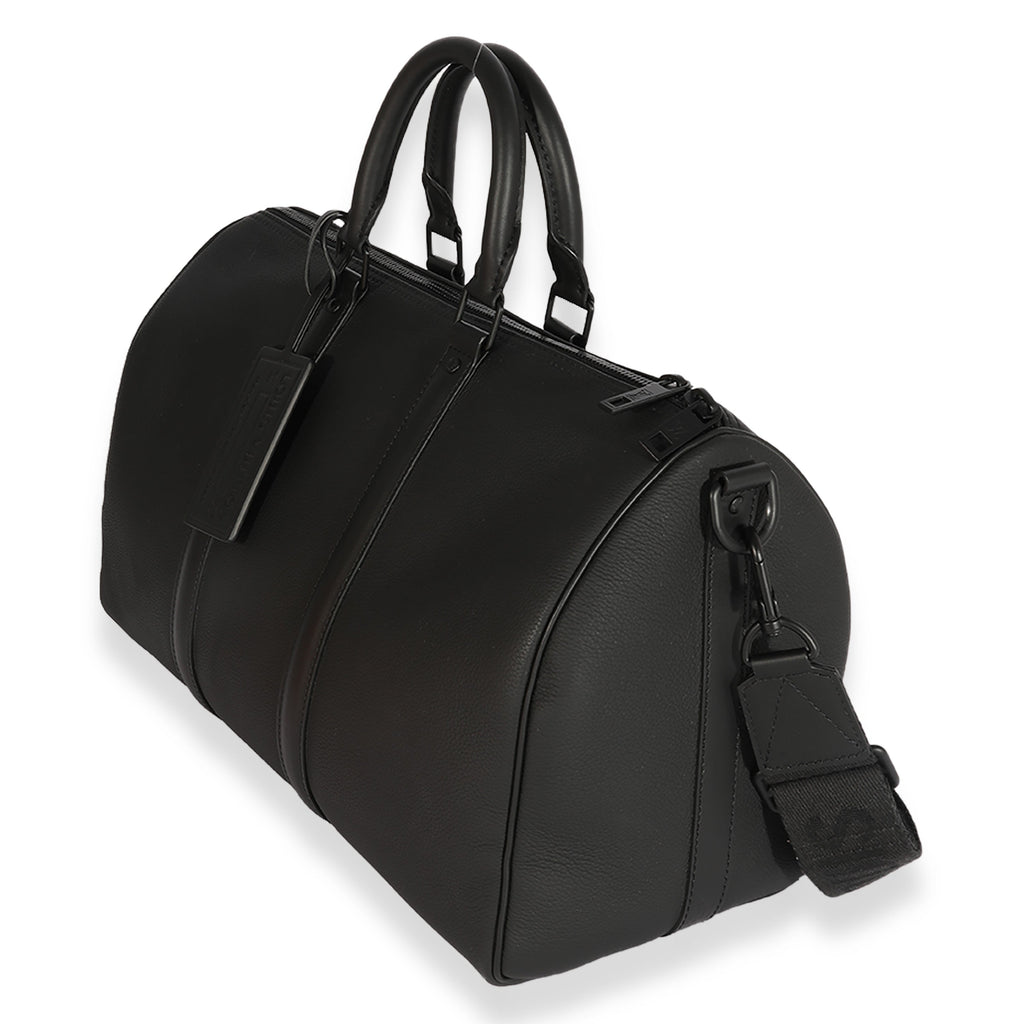 Louis Vuitton Louis Vuitton Black Grained Calfskin Aerogram Keepall Bandoulière 40