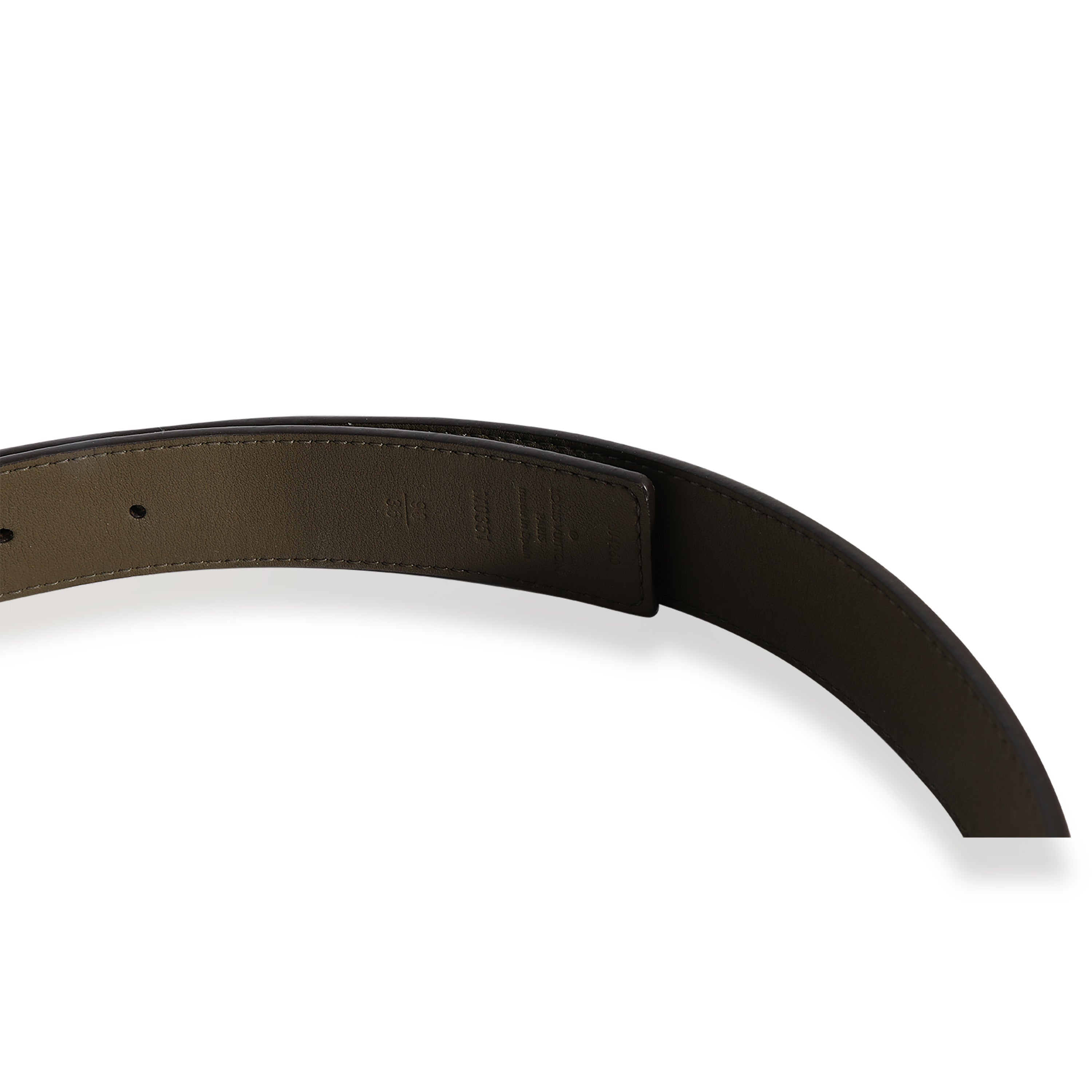 Louis Vuitton Louis Vuitton Monogram Canvas & Olive Green Reversible Initiales Belt 90