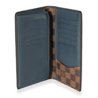 Louis Vuitton Louis Vuitton Damier Ebene and Blue Leather Wallet