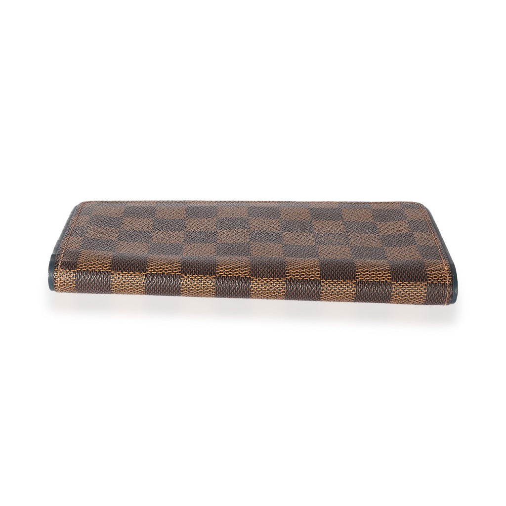 Louis Vuitton Louis Vuitton Damier Ebene and Blue Leather Wallet