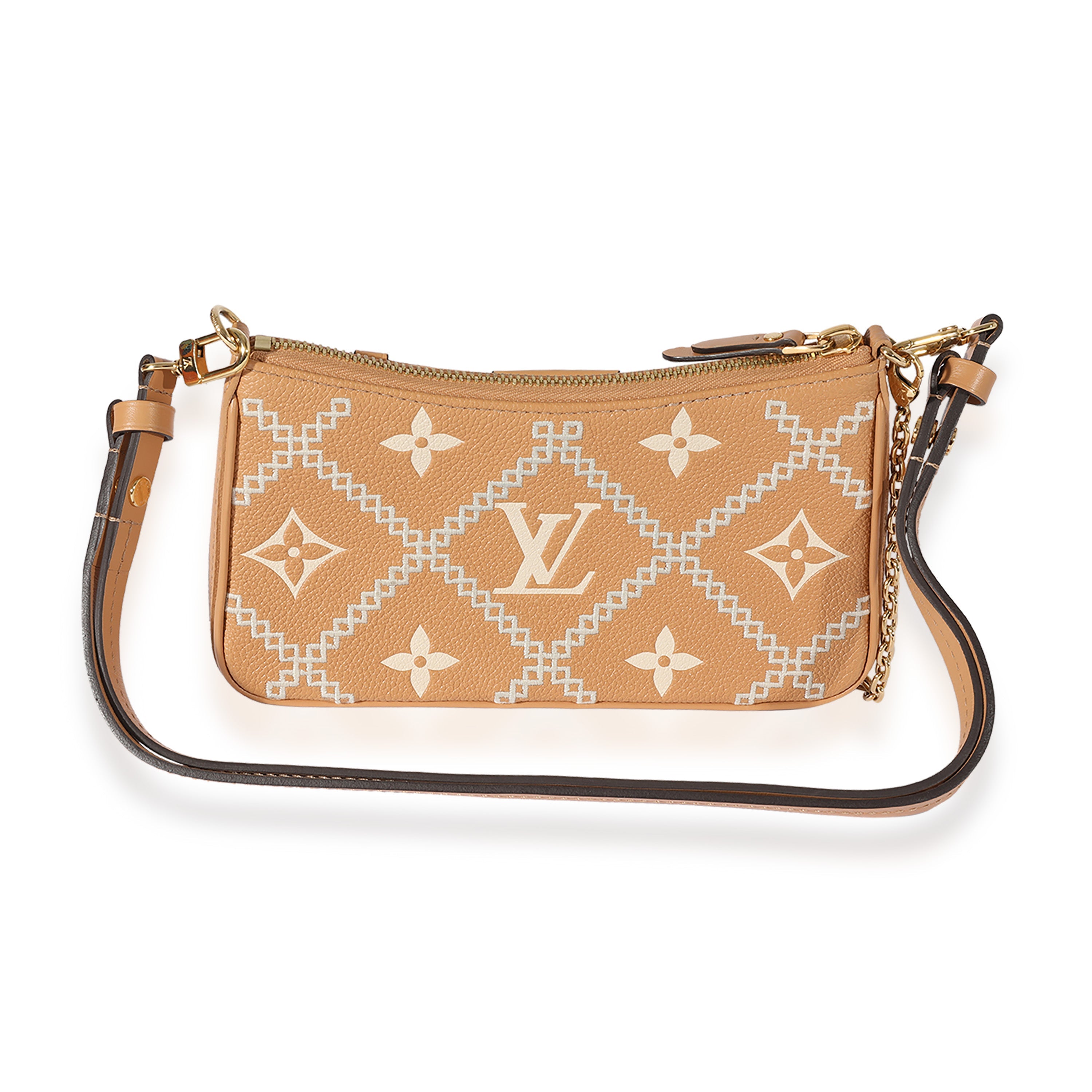 Louis Vuitton Louis Vuitton Arizona Cream Empreinte Broderies Easy Pouch On Strap