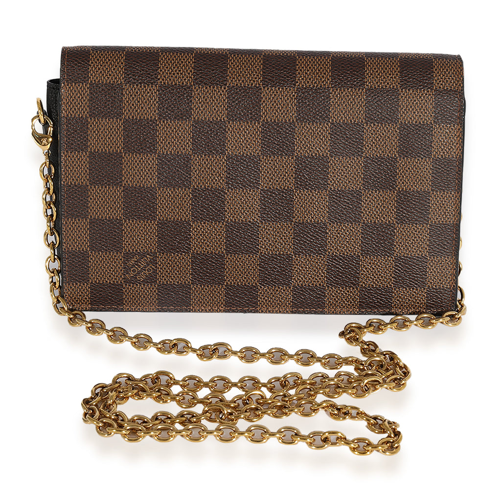 Louis Vuitton Louis Vuitton Damier Ebene Canvas & Black Cowhide Vavin Chain Wallet