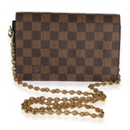 Louis Vuitton Louis Vuitton Damier Ebene Canvas & Black Cowhide Vavin Chain Wallet