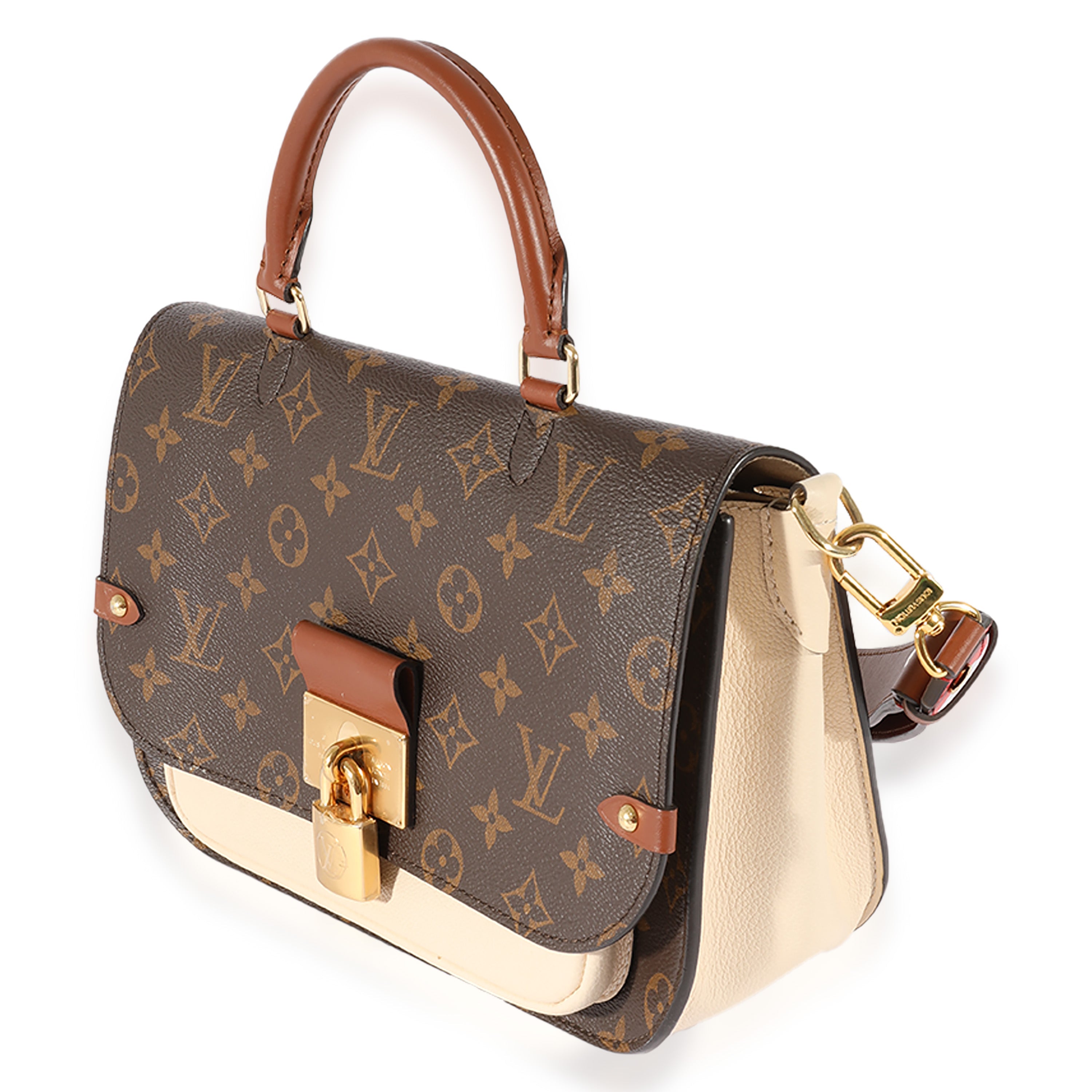 Louis Vuitton Louis Vuitton Monogram Canvas & Beige Leather Vaugirard Shoulder Bag