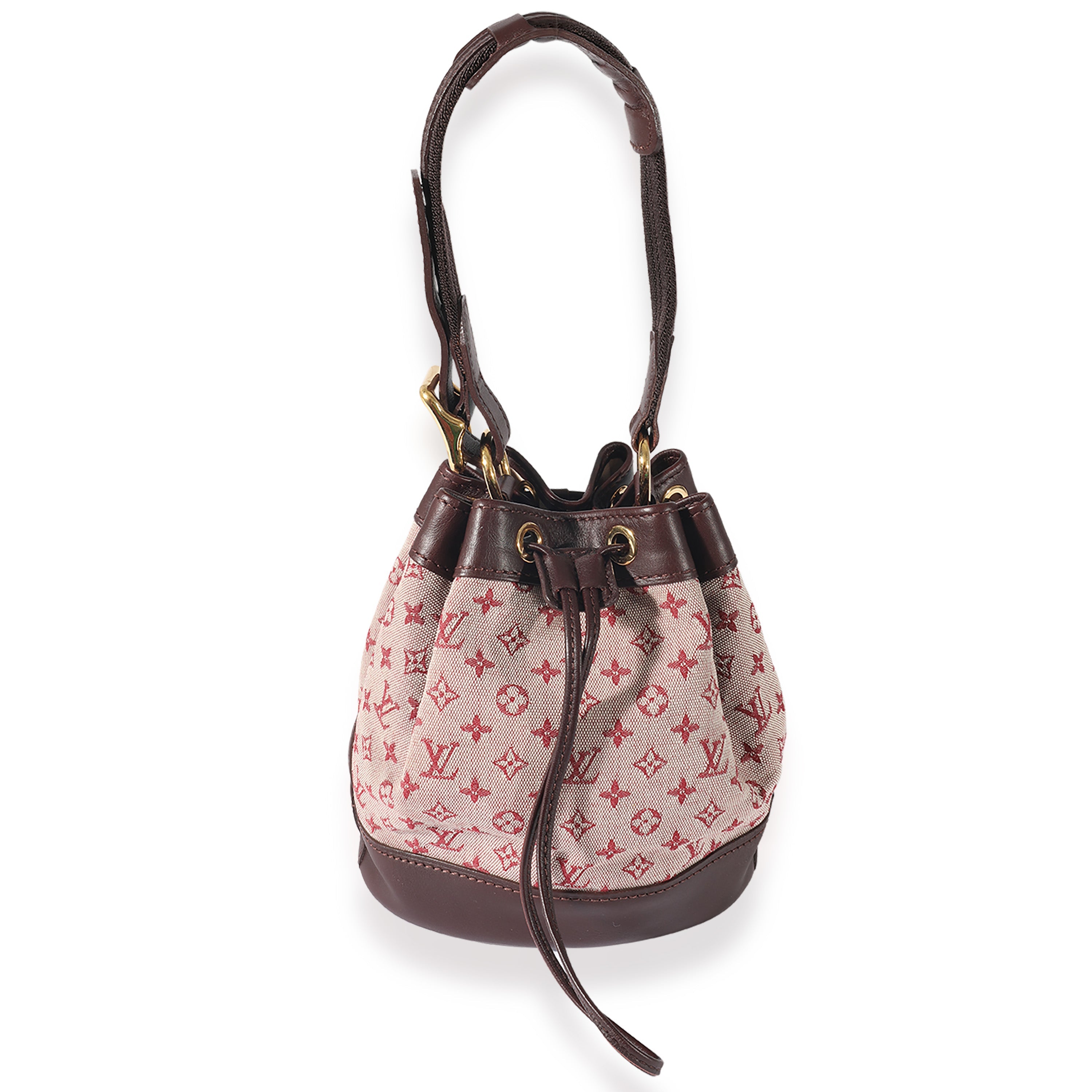 Louis Vuitton Louis Vuitton Burgundy Monogram Canvas Mini Lin Noelie Bucket Bag