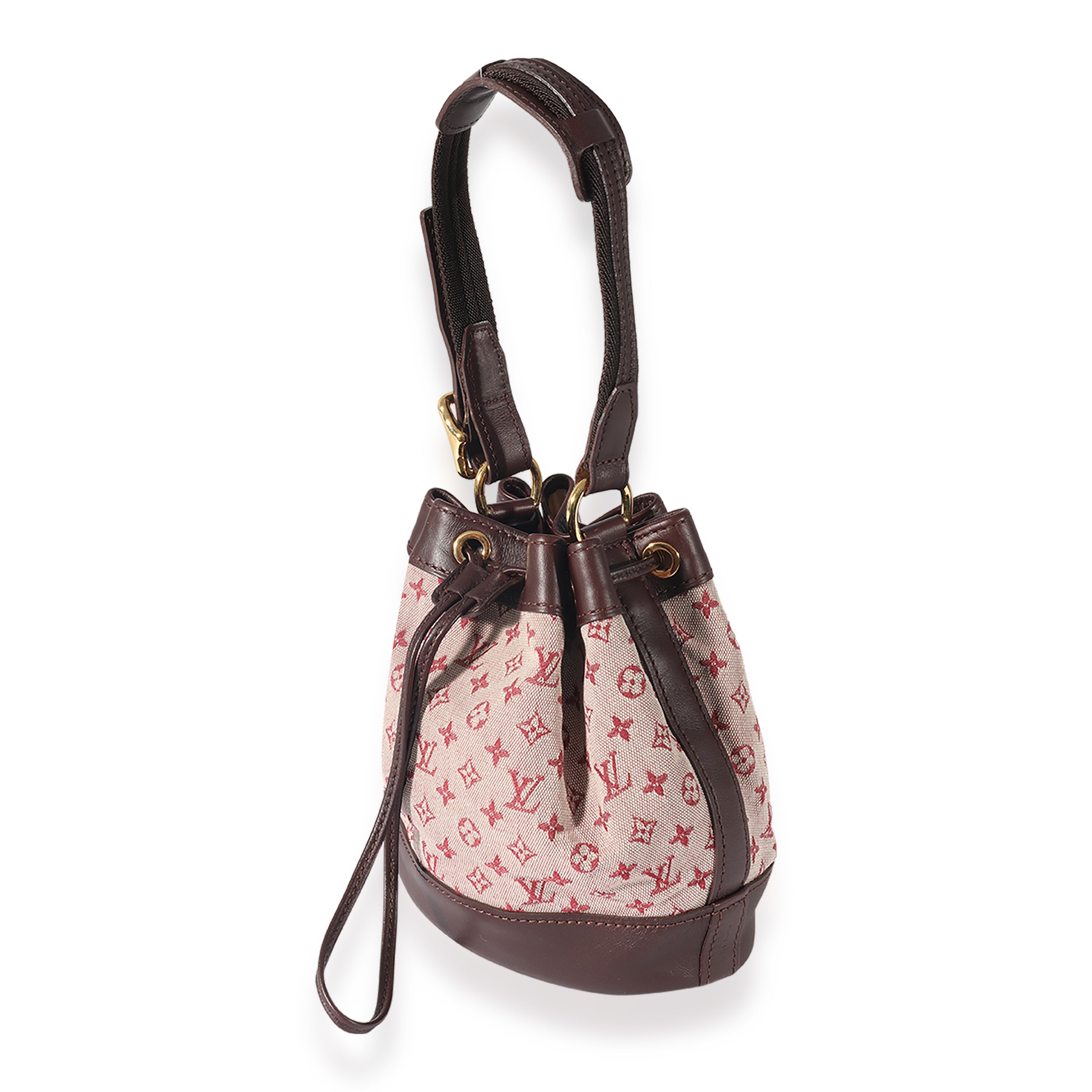 Louis Vuitton Louis Vuitton Burgundy Monogram Canvas Mini Lin Noelie Bucket Bag