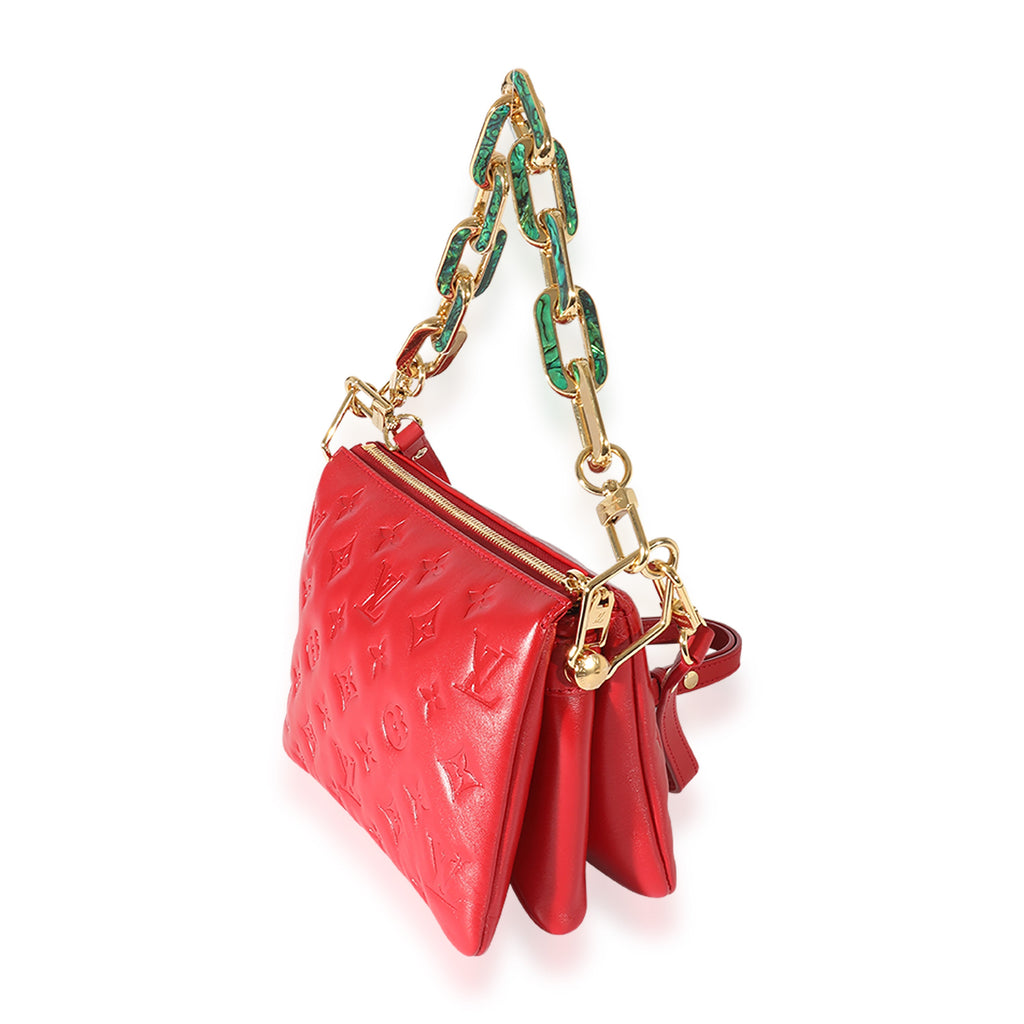 Louis Vuitton Louis Vuitton Red Lambskin Coussin BB H27