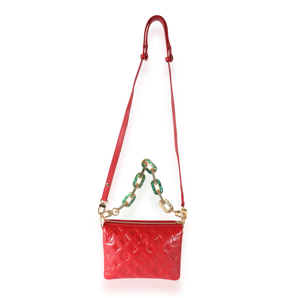 Louis Vuitton Louis Vuitton Red Lambskin Coussin BB H27