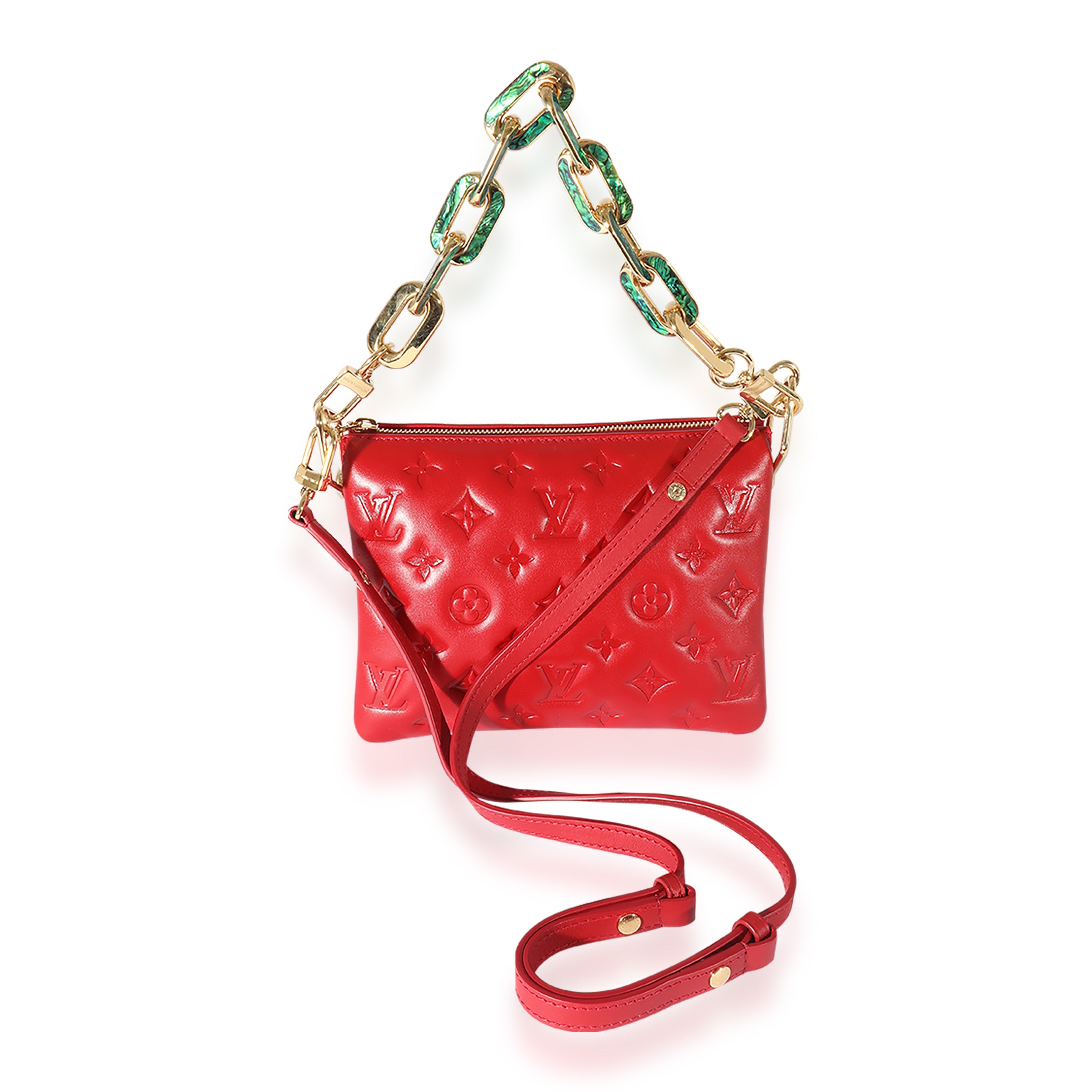 Louis Vuitton Louis Vuitton Red Lambskin Coussin BB H27