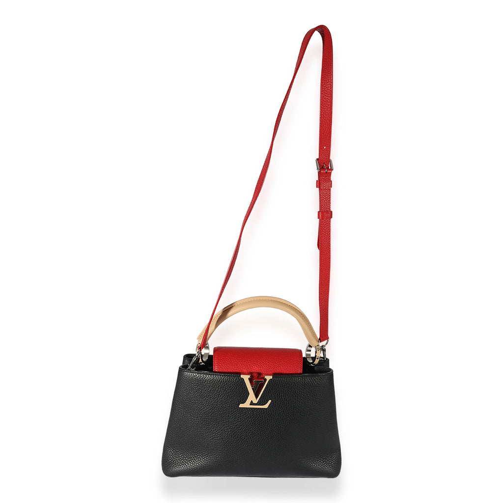 Louis Vuitton Louis Vuitton Black & Multicolor Leather Capucines BB