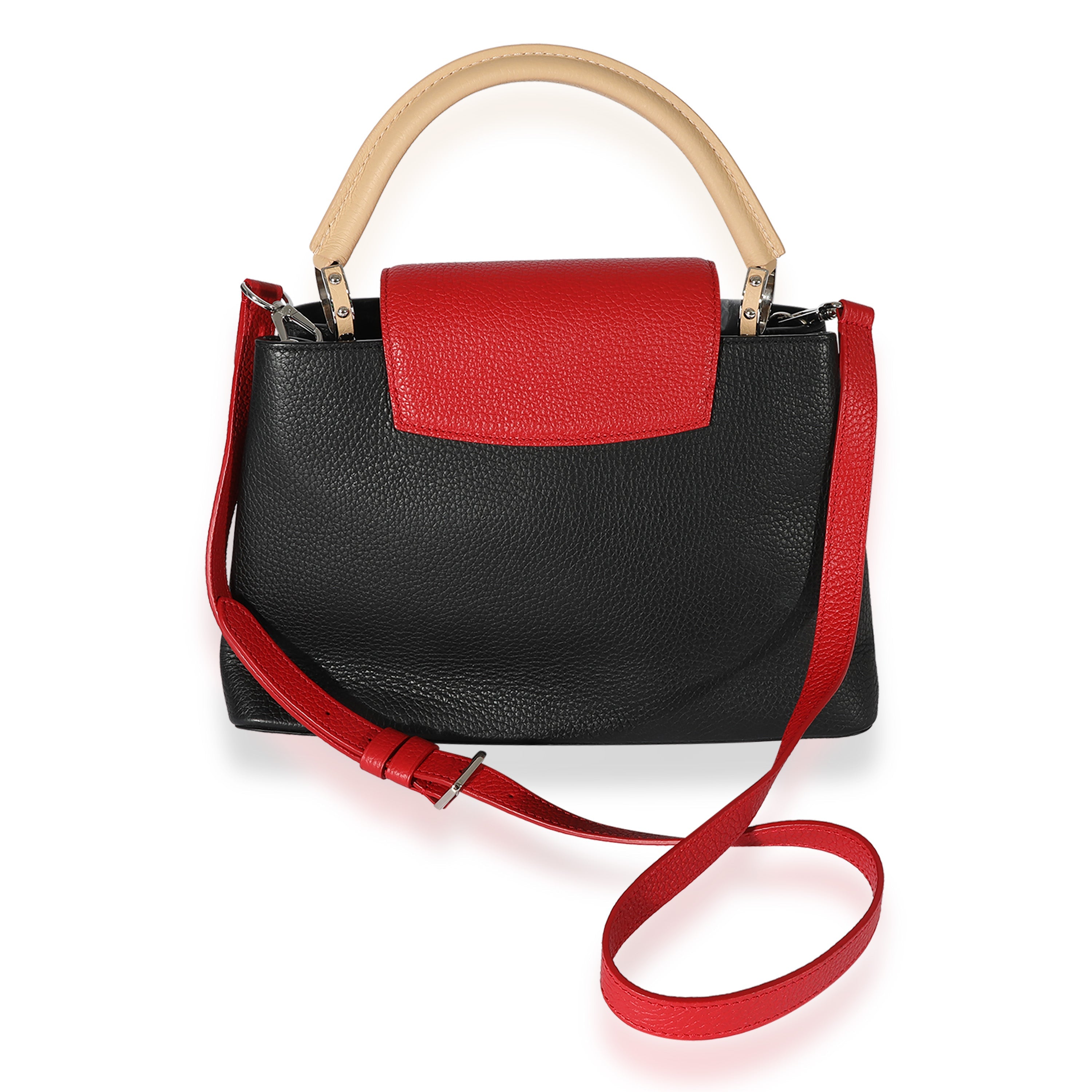 Louis Vuitton Louis Vuitton Black & Multicolor Leather Capucines BB