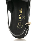 Chanel Shiny Calfskin Slingback Loafers 39.5  Black