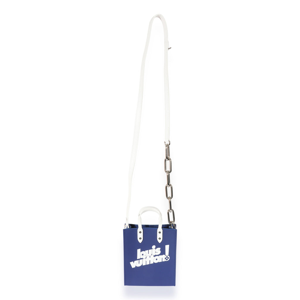 Louis Vuitton Louis Vuitton Blue & White Leather Everyday LV Sac Plat XS