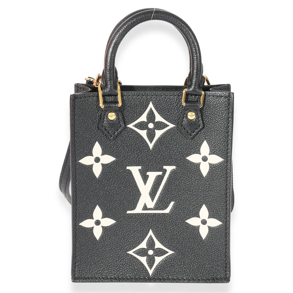 Louis Vuitton Louis Vuitton Black & Beige Monogram Empreinte Petit Sac Plat