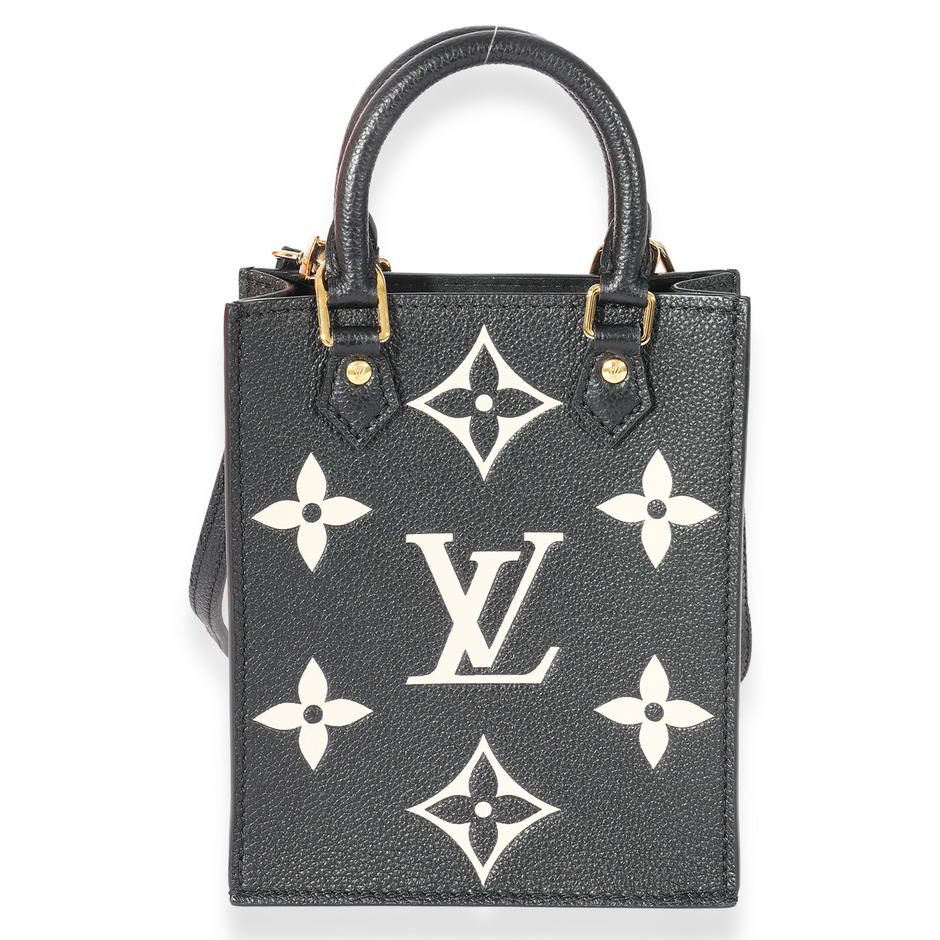 Louis Vuitton Louis Vuitton Black & Beige Monogram Empreinte Petit Sac Plat