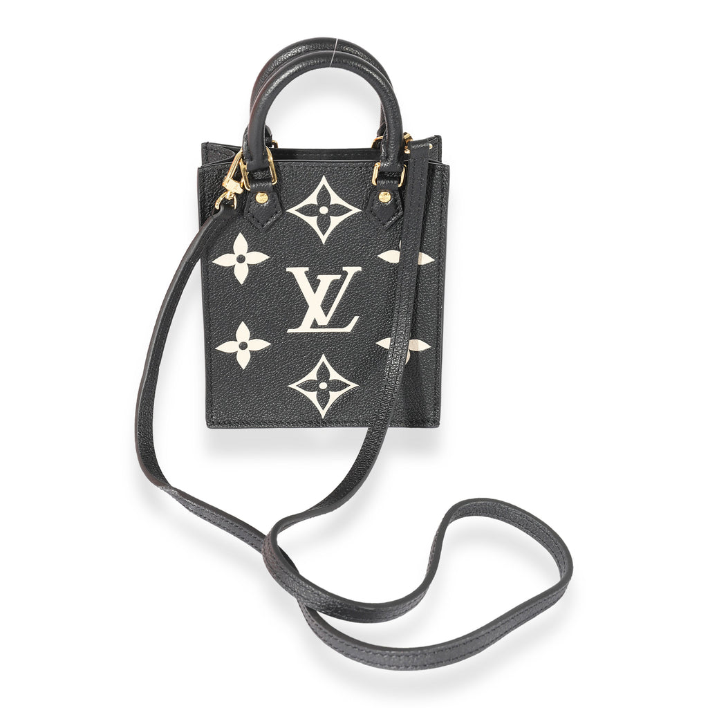 Louis Vuitton Louis Vuitton Black & Beige Monogram Empreinte Petit Sac Plat