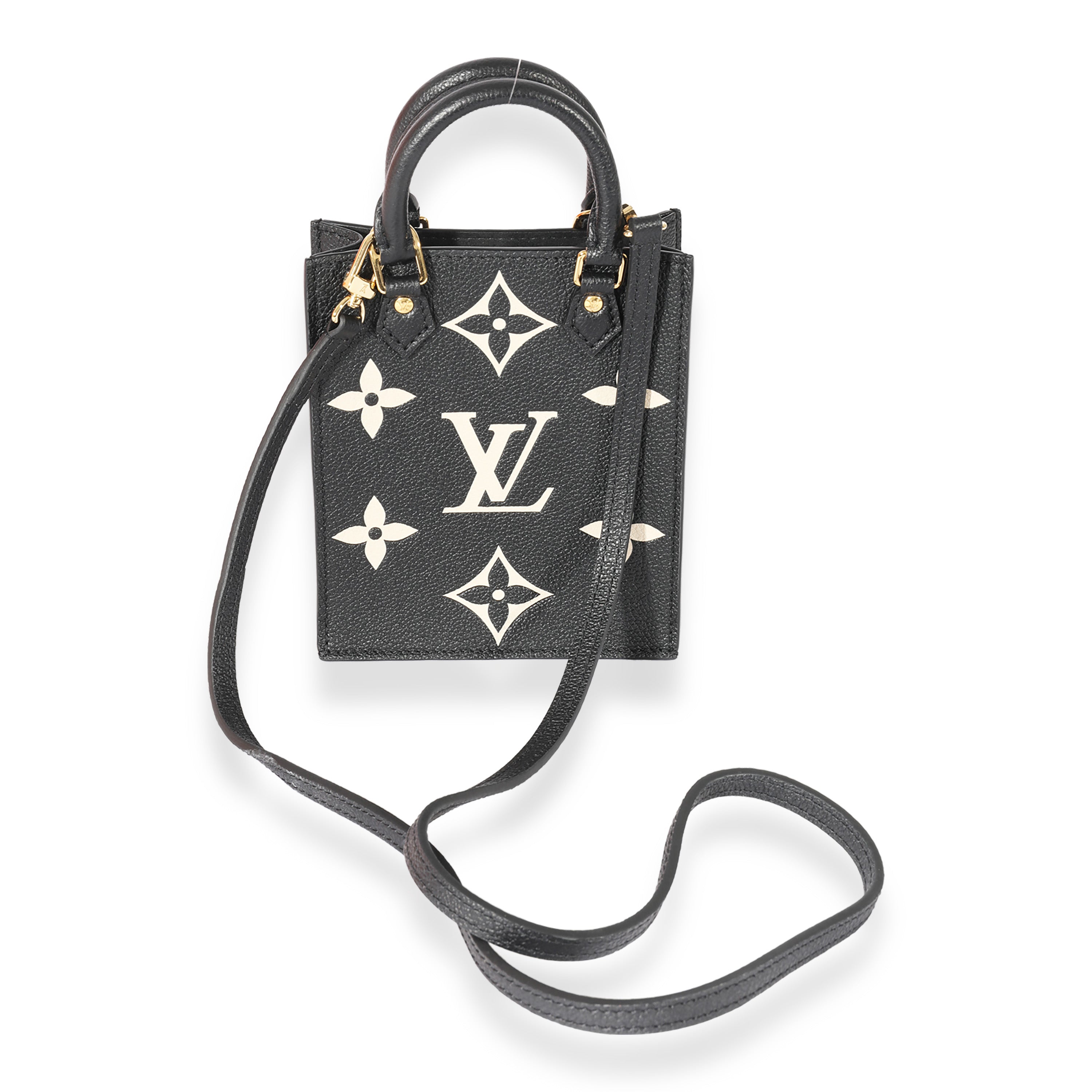 Louis Vuitton Louis Vuitton Black & Beige Monogram Empreinte Petit Sac Plat