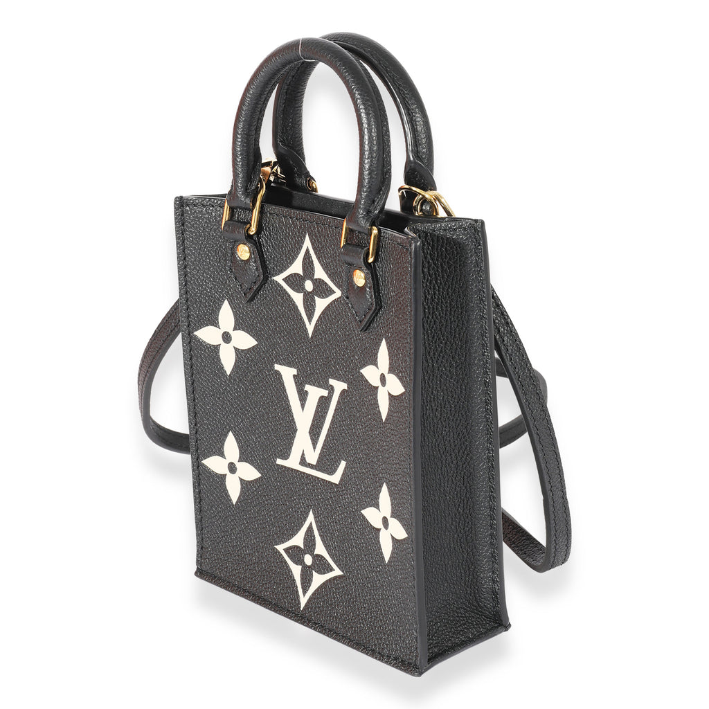 Louis Vuitton Louis Vuitton Black & Beige Monogram Empreinte Petit Sac Plat