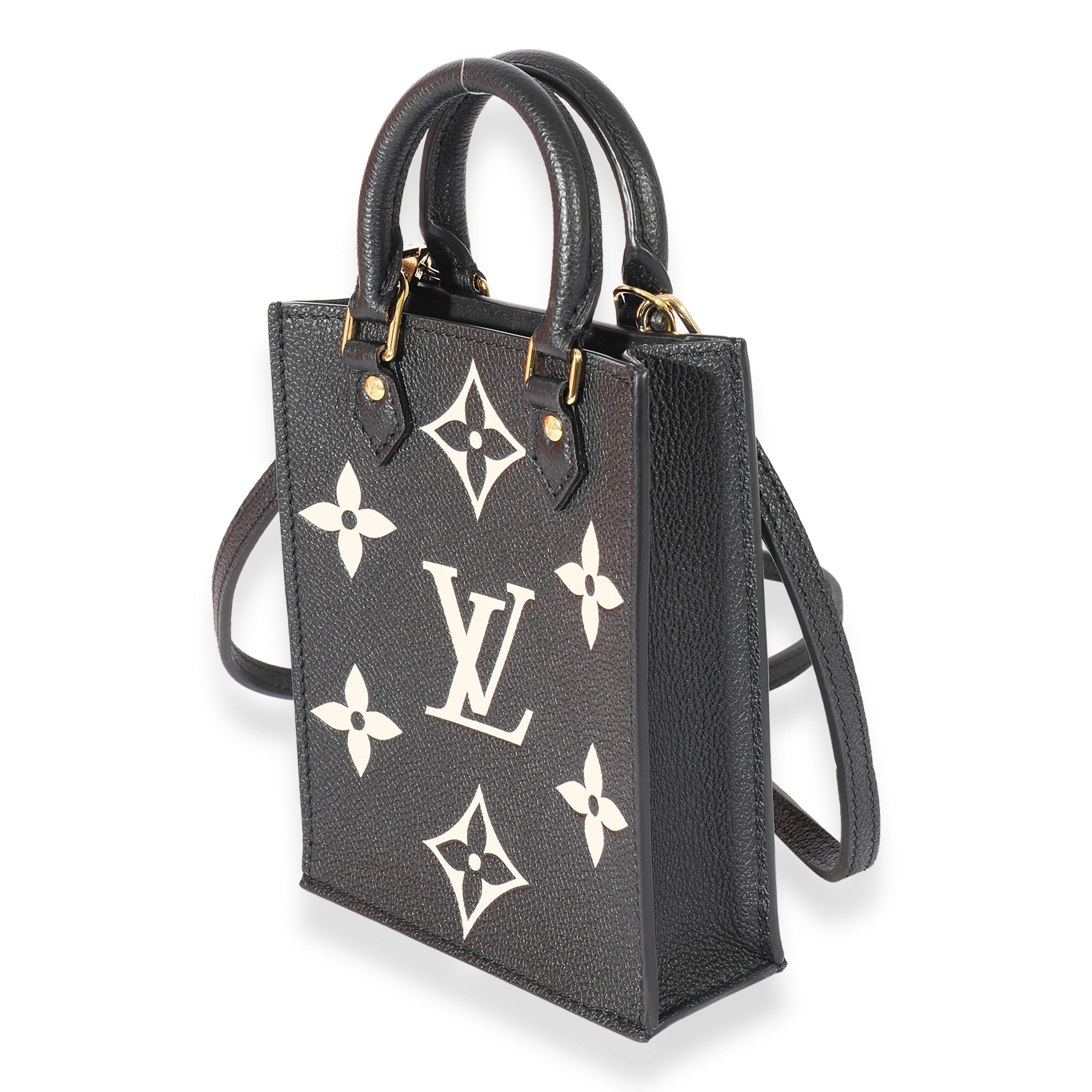 Louis Vuitton Louis Vuitton Black & Beige Monogram Empreinte Petit Sac Plat