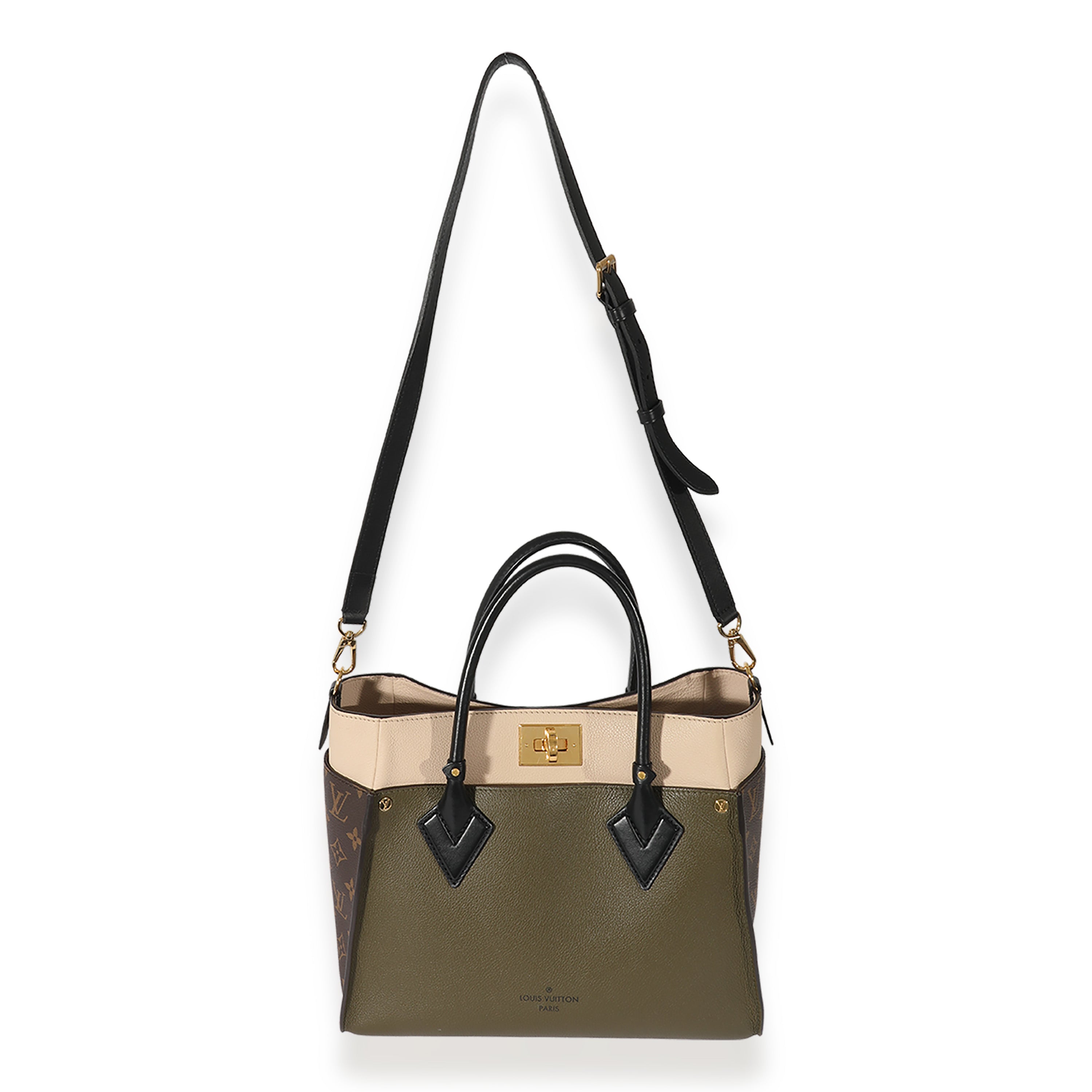 Louis Vuitton Louis Vuitton Monogram Canvas & Green Leather On My Side MM