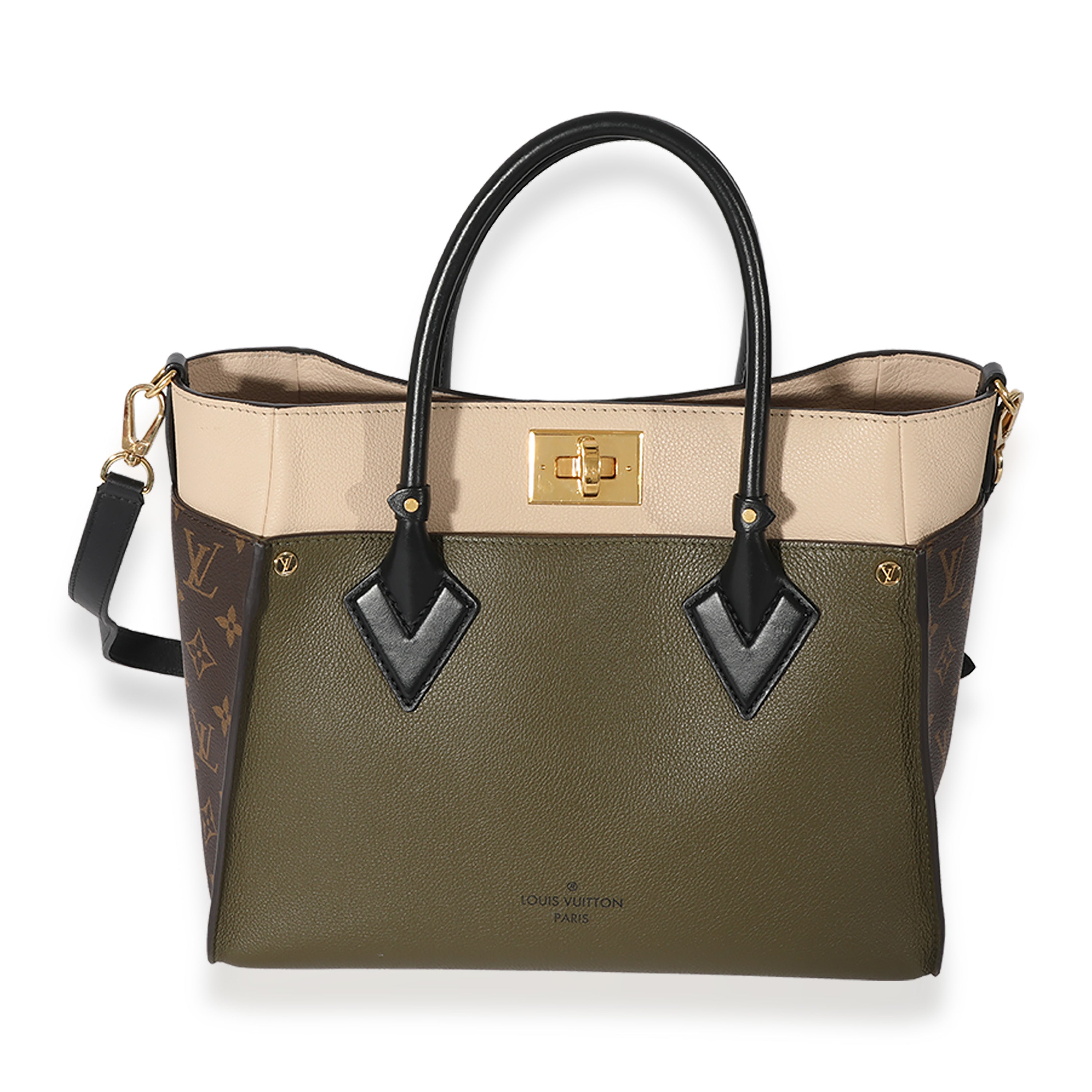 Louis Vuitton Louis Vuitton Monogram Canvas & Green Leather On My Side MM